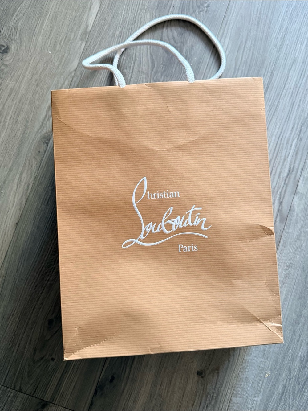Christian Louboutin Tan Rope-Handle Gift Bag